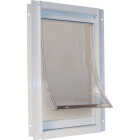 Ideal Pet 7 In. x 11-1/4 In. Medium Aluminum White Pet Door Image 1