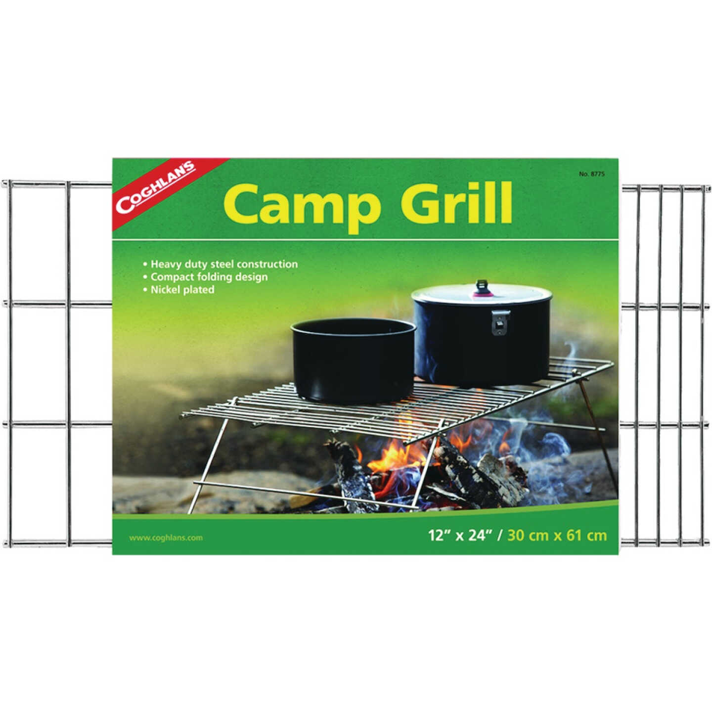Coghlans 12 In. W. x 24 In. L. Nickel-Plated Metal Camp Grill Image 1