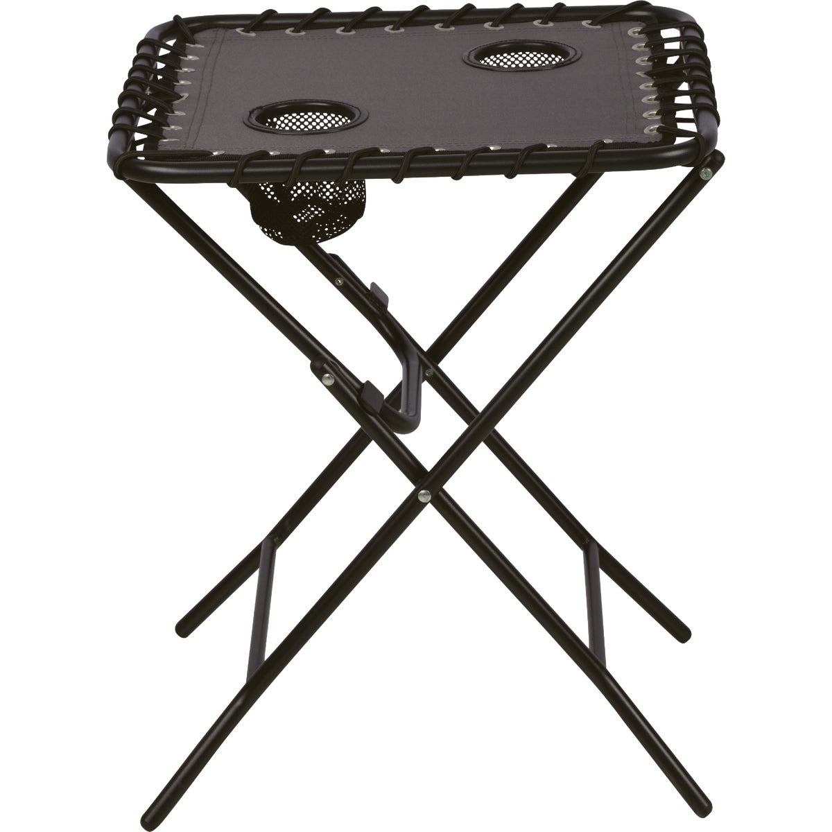 Outdoor Expressions Charcoal 18 In. Square Steel Folding Side Table Image 5