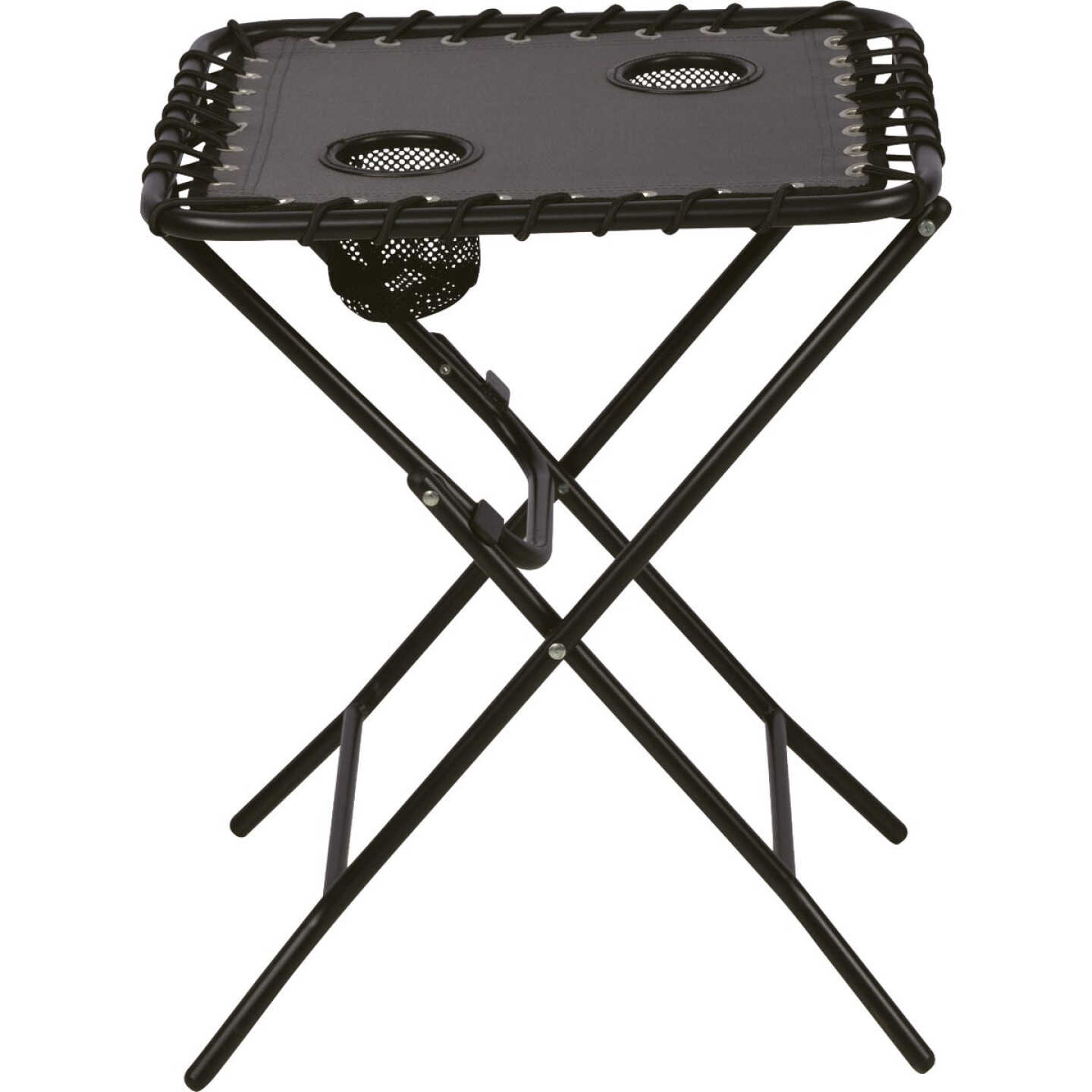 Outdoor Expressions Charcoal 18 In. Square Steel Folding Side Table Image 5