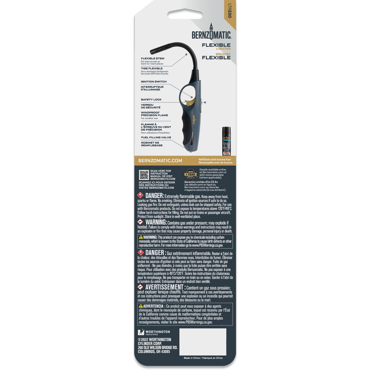 Bernzomatic Refillable Flexible Stem Butane Lighter Image 2