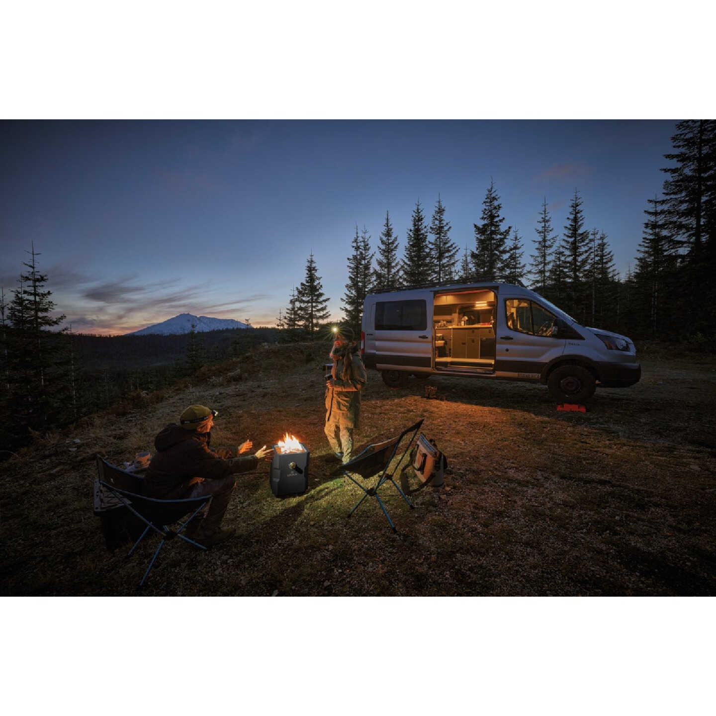 Ukiah Tailgater II 17 In. Black Square Gas Fire Pit with Beat to Music Technology Image 3