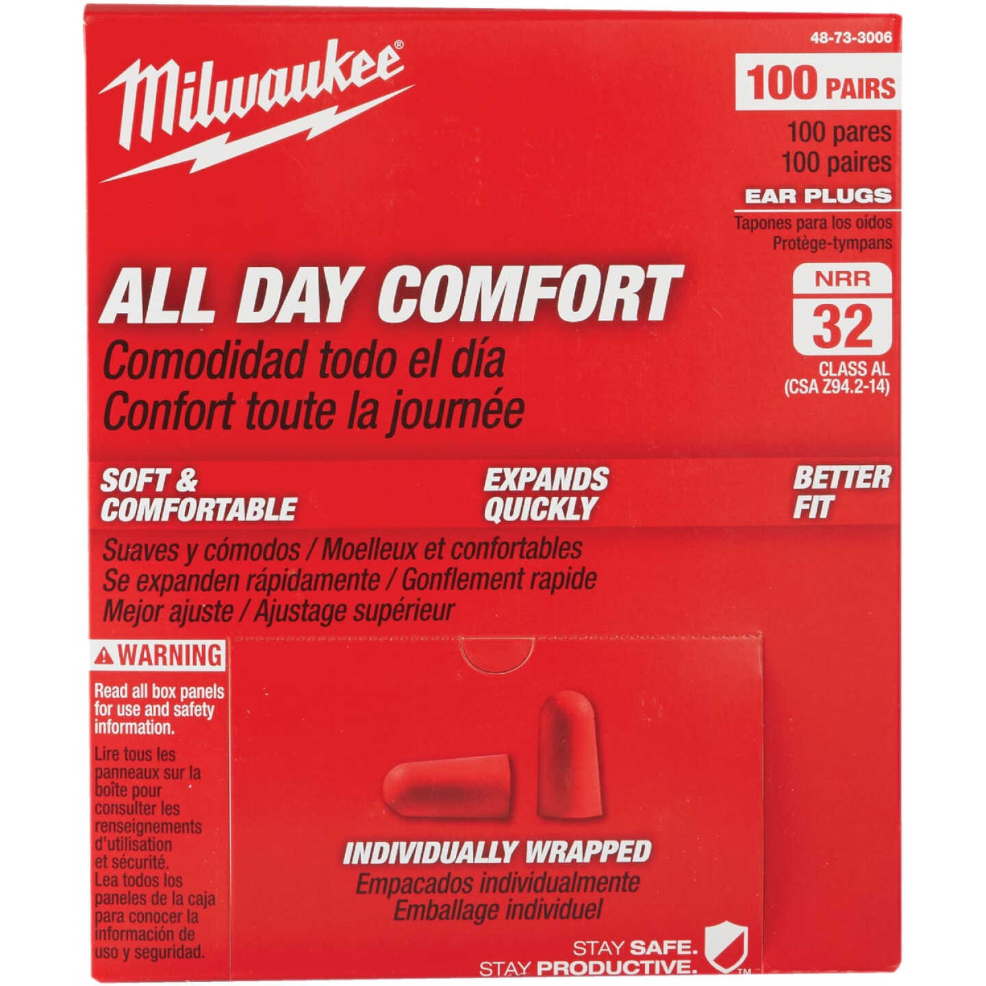 Milwaukee Foam 32 dB Individually Wrapped Ear Plugs (100-Pair) Image 1
