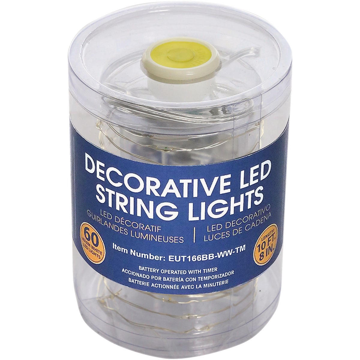 Alpine 10-1/2 Ft. 60-Light Cool White LED Battery Operated Copper String Light Set Image 3