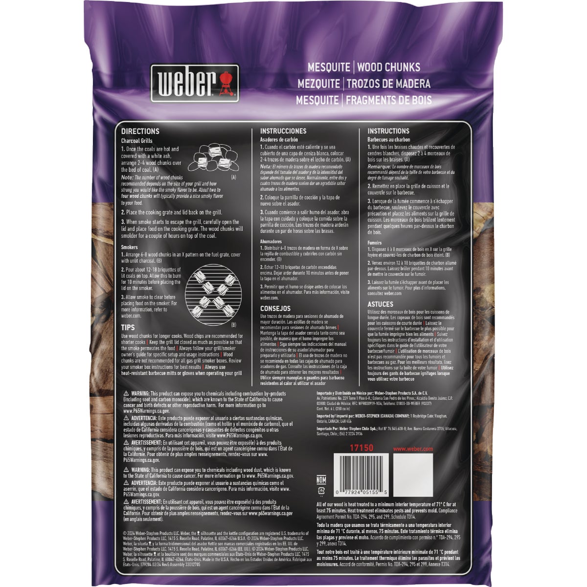 Weber 350 Cu. In. Mesquite Wood Chunks Image 3