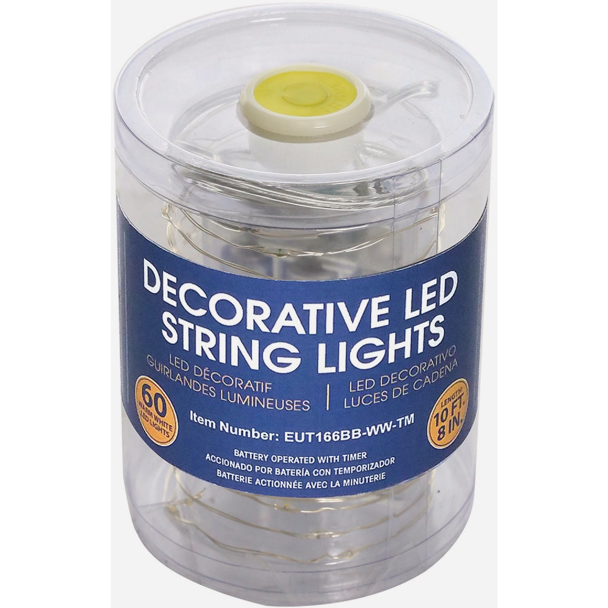 Alpine 10-1/2 Ft. 60-Light Warm White LED Battery Operated Copper String Light Set Image 5