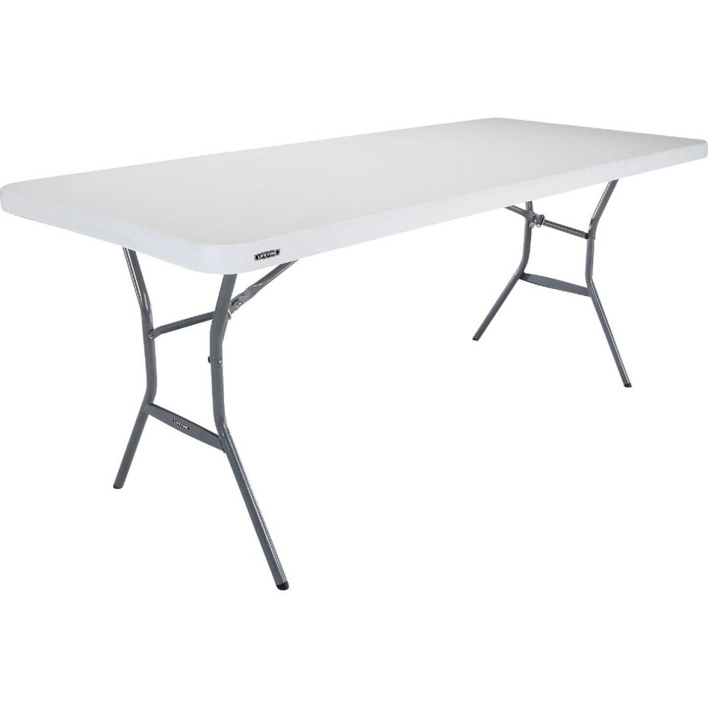 Lifetime 6 Ft. x 30 In. White Granite Light Commercial Grade Folding Table Image 1