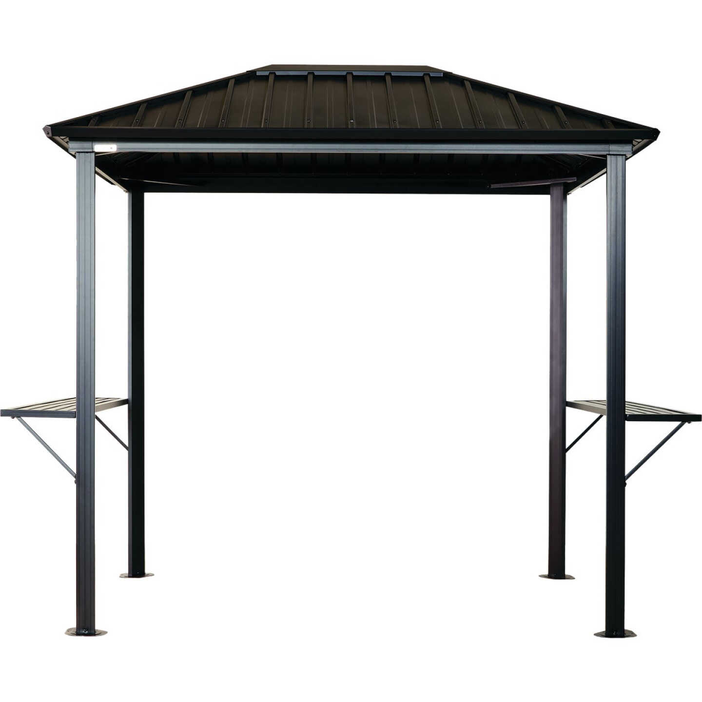 Sojag Dakota 6 Ft. x 8 Ft. Brown Powder-Coated Metal Grill Gazebo with Shelves Image 1