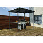 Sojag Dakota 6 Ft. x 8 Ft. Brown Powder-Coated Metal Grill Gazebo with Shelves Image 2