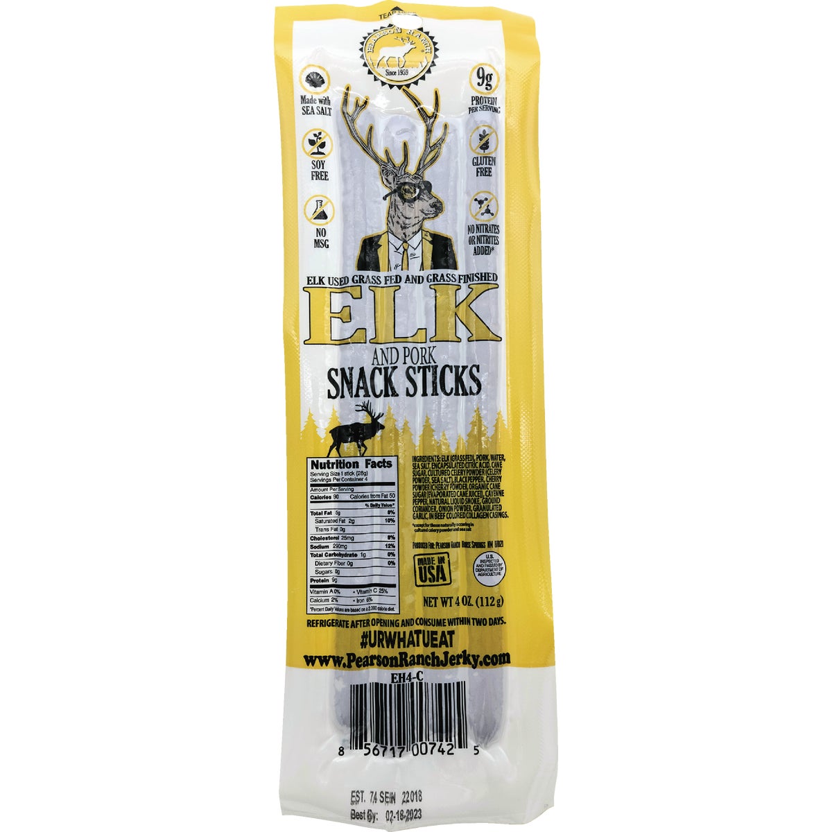 Pearson Ranch Jerky 4 Oz. Elk Hickory Multi-Pack Snack Stick Jerky Image 2