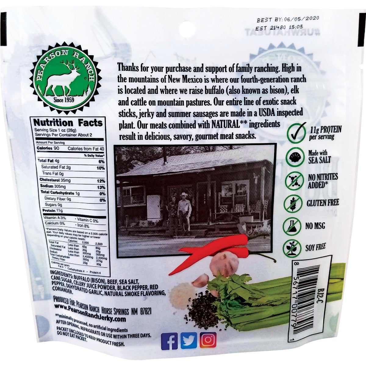Pearson Ranch Jerky 2.1 Oz. All-Natural Buffalo Jerky Image 4