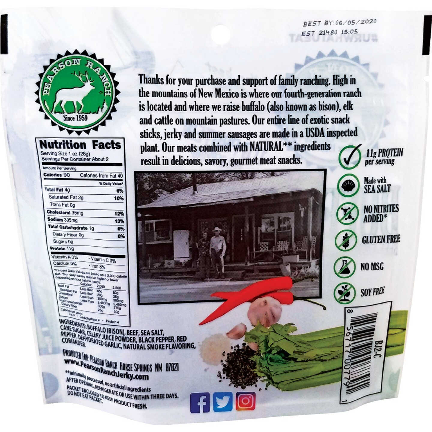 Pearson Ranch Jerky 2.1 Oz. All-Natural Buffalo Jerky Image 4