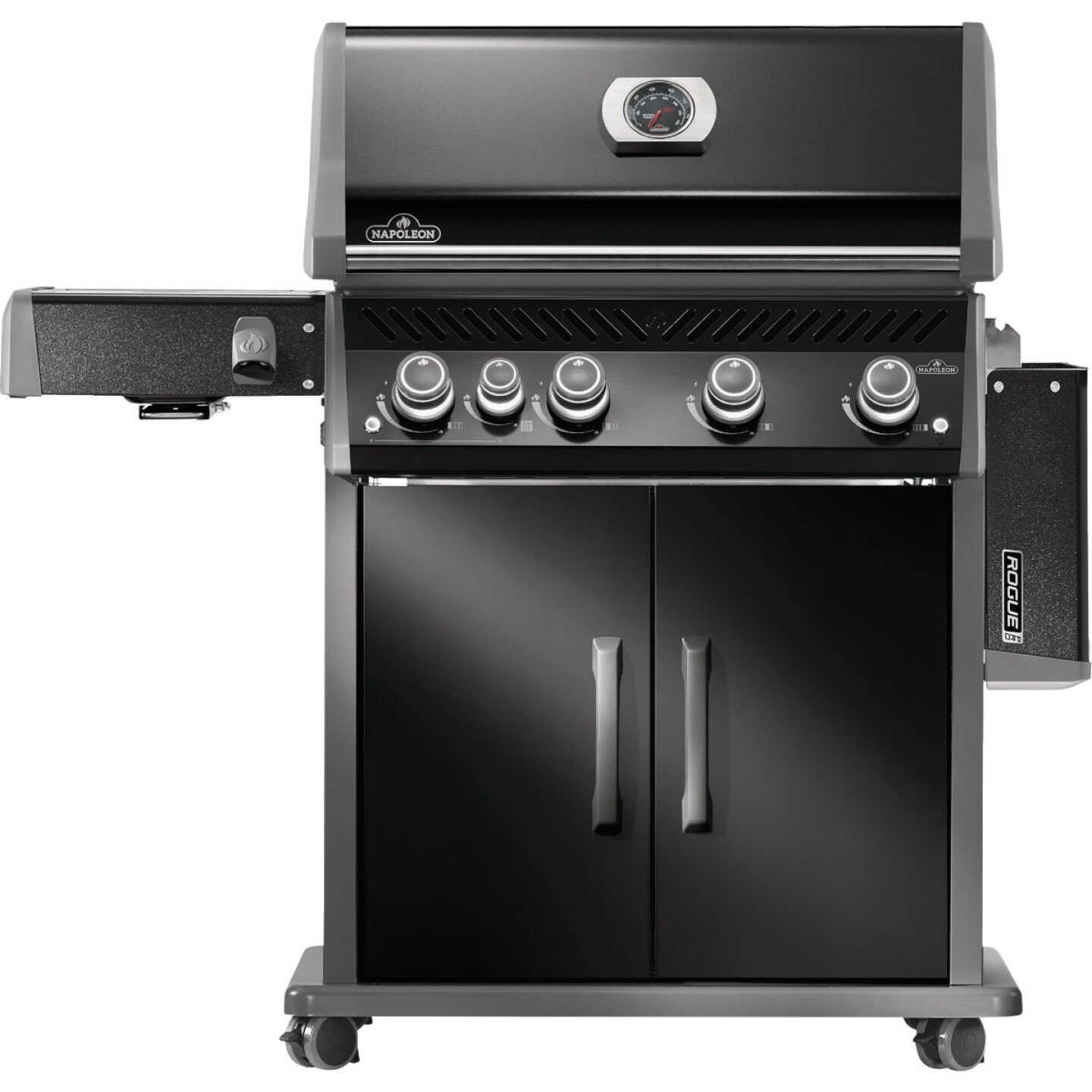 Napoleon Rogue Pro 525 4-Burner Natural Gas Grill with Infrared Side Burner, Black Image 4