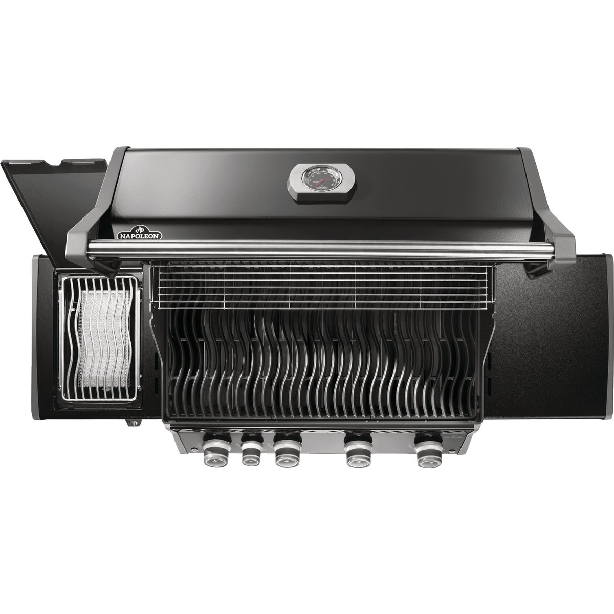 Napoleon Rogue Pro 525 4-Burner Natural Gas Grill with Infrared Side Burner, Black Image 3