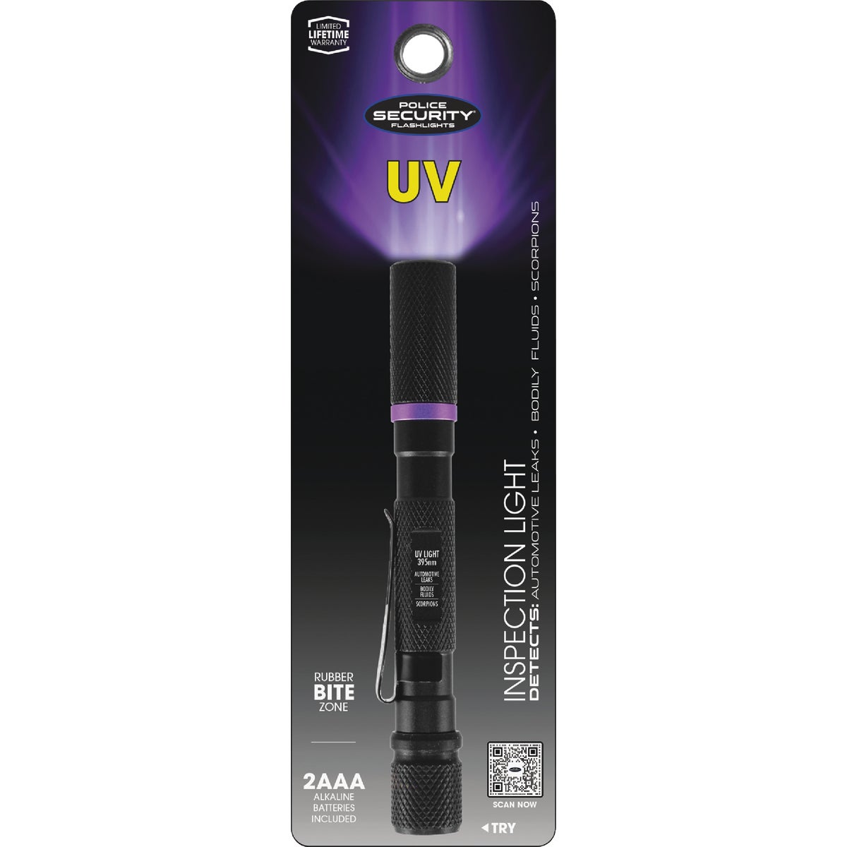 Police Security 395 Nm. 2AAA Aluminum UV Inspection Penlight with Bite Guard Image 3