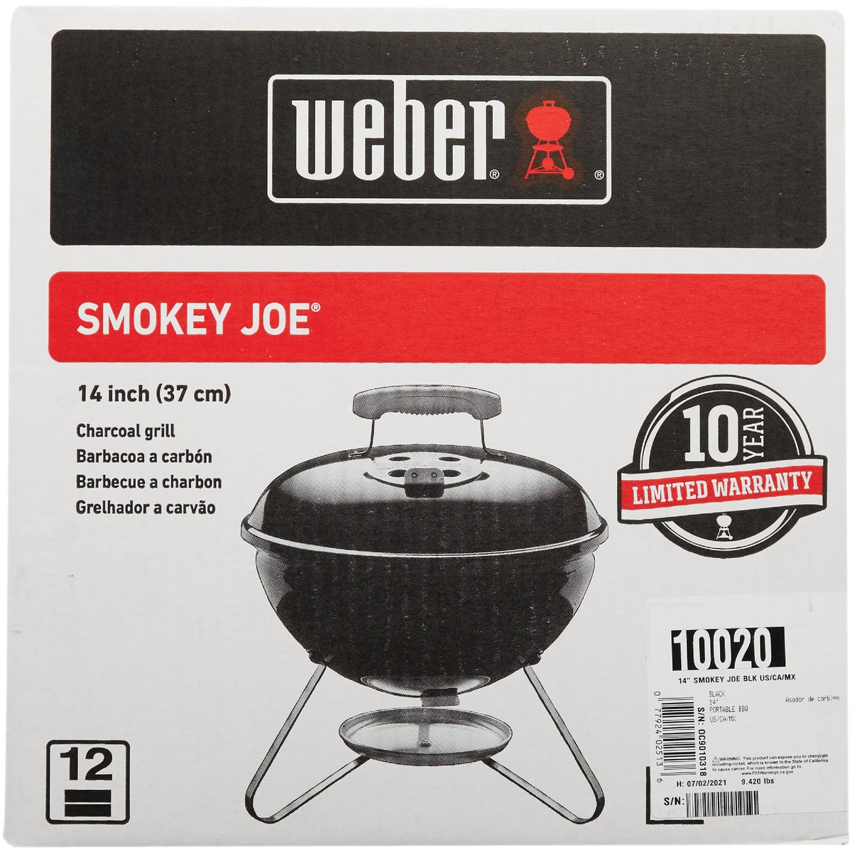 Weber Smokey Joe 14 In. Dia. Black Charcoal Grill Image 6
