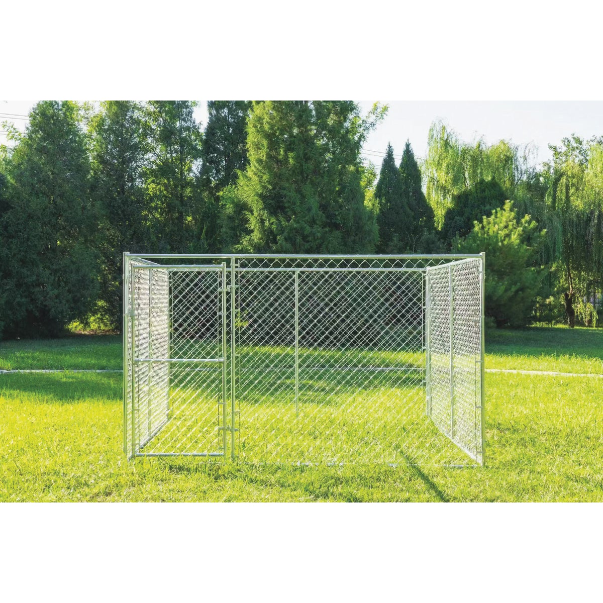 KennelMaster 10 Ft. W. x 6 Ft. H. x 10 Ft. L. Outdoor Galvanized Chain Link Kennel Image 2