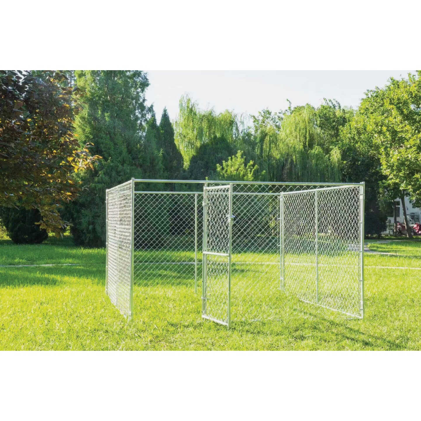 KennelMaster 10 Ft. W. x 6 Ft. H. x 10 Ft. L. Outdoor Galvanized Chain Link Kennel Image 3