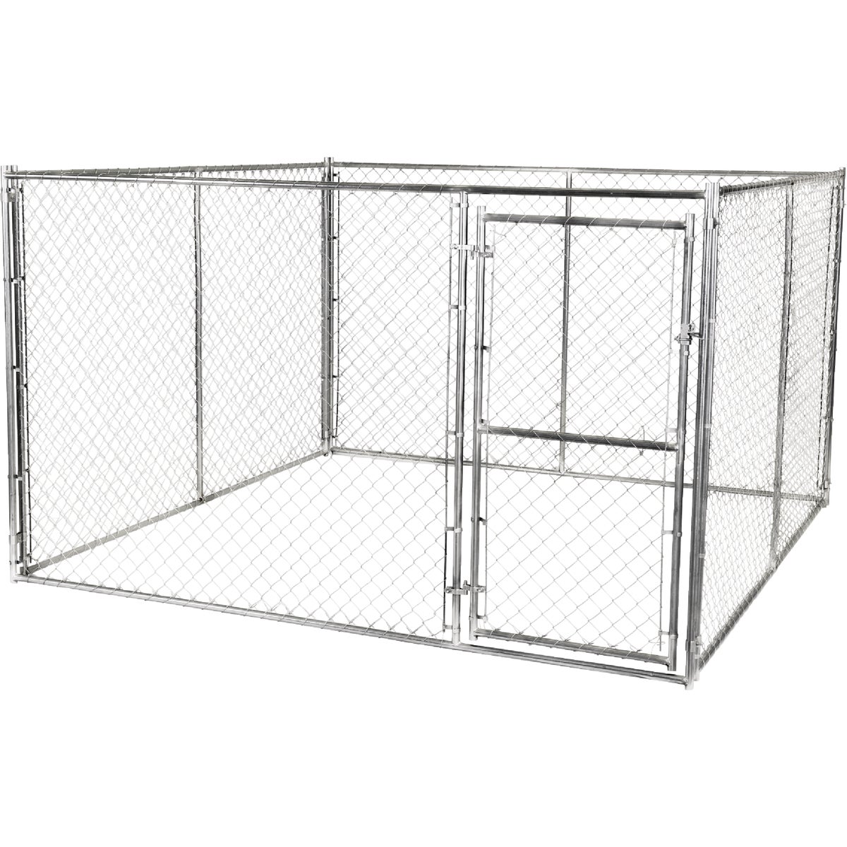 KennelMaster 10 Ft. W. x 6 Ft. H. x 10 Ft. L. Outdoor Galvanized Chain Link Kennel