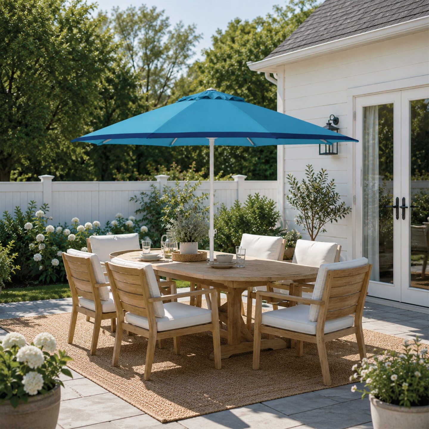 Cabana Beach 7 Ft. Steel Blue Market Umbrella Image 2