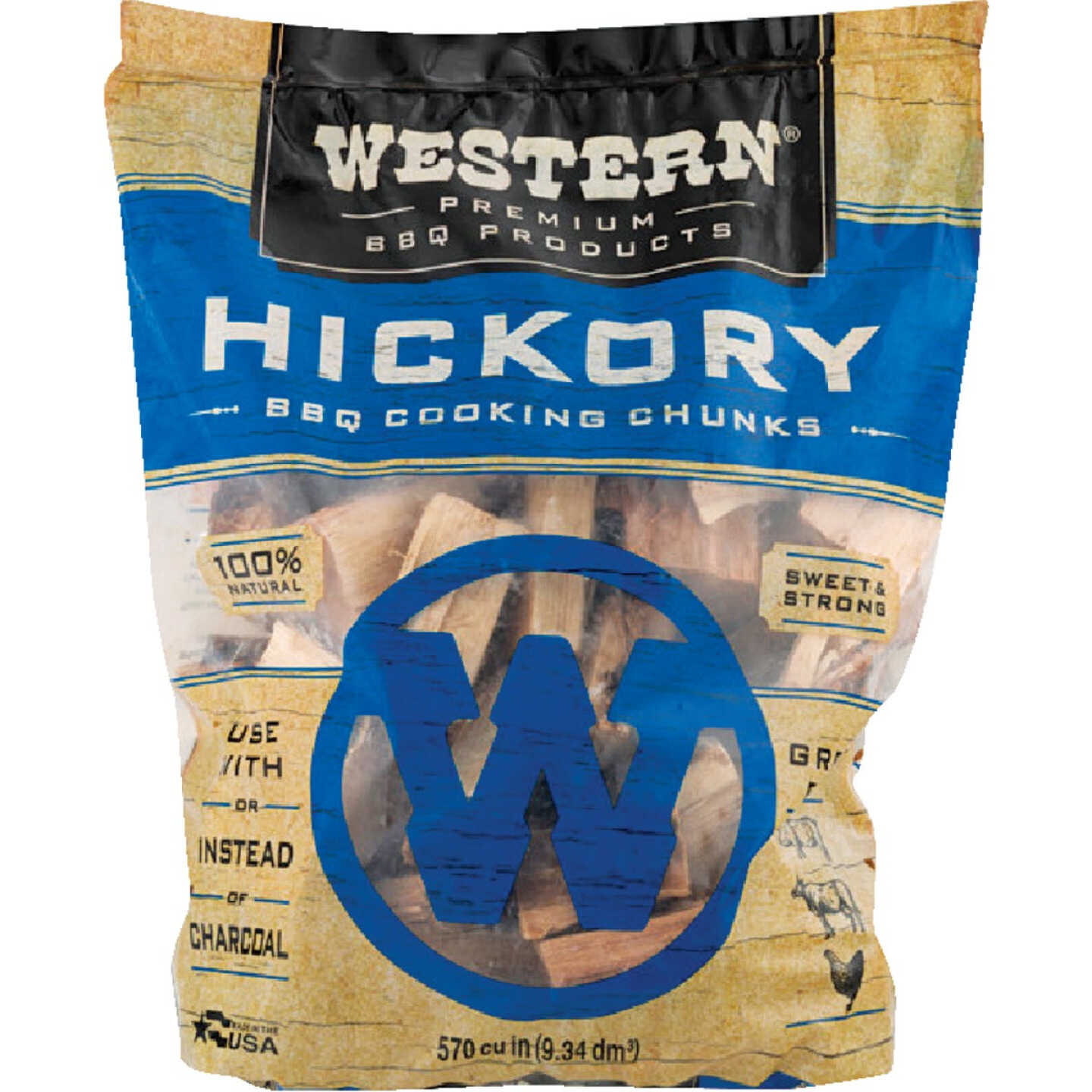 Western 500 Cu. In. Hickory Wood Smoking Chunks Image 1