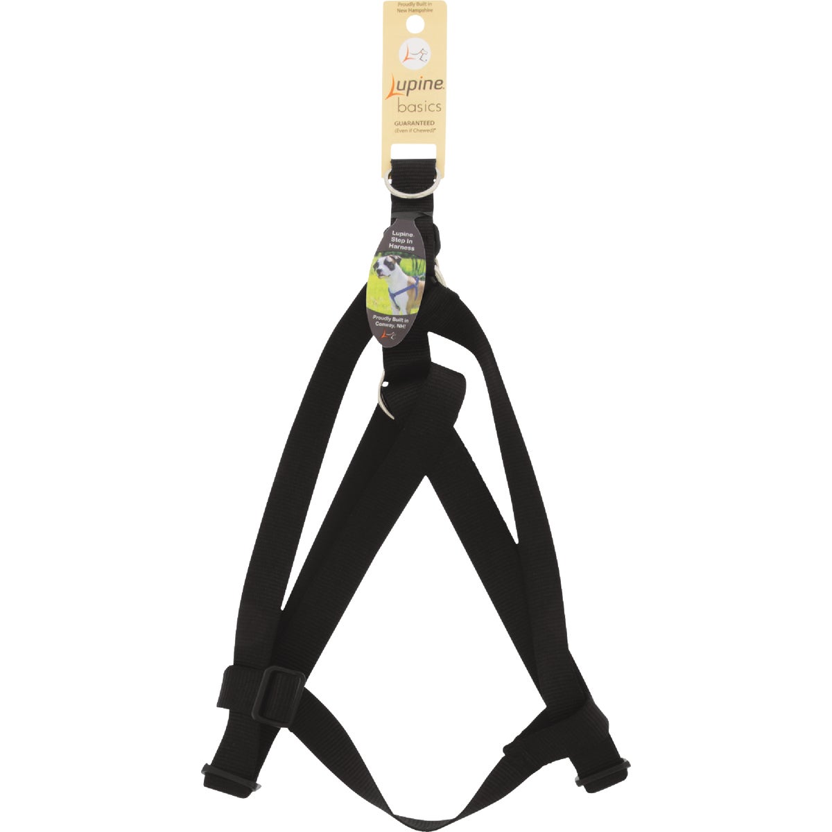 Lupine 1 In. Traditional Solid Black 24 to 38 In.  Step-In Dog Harness