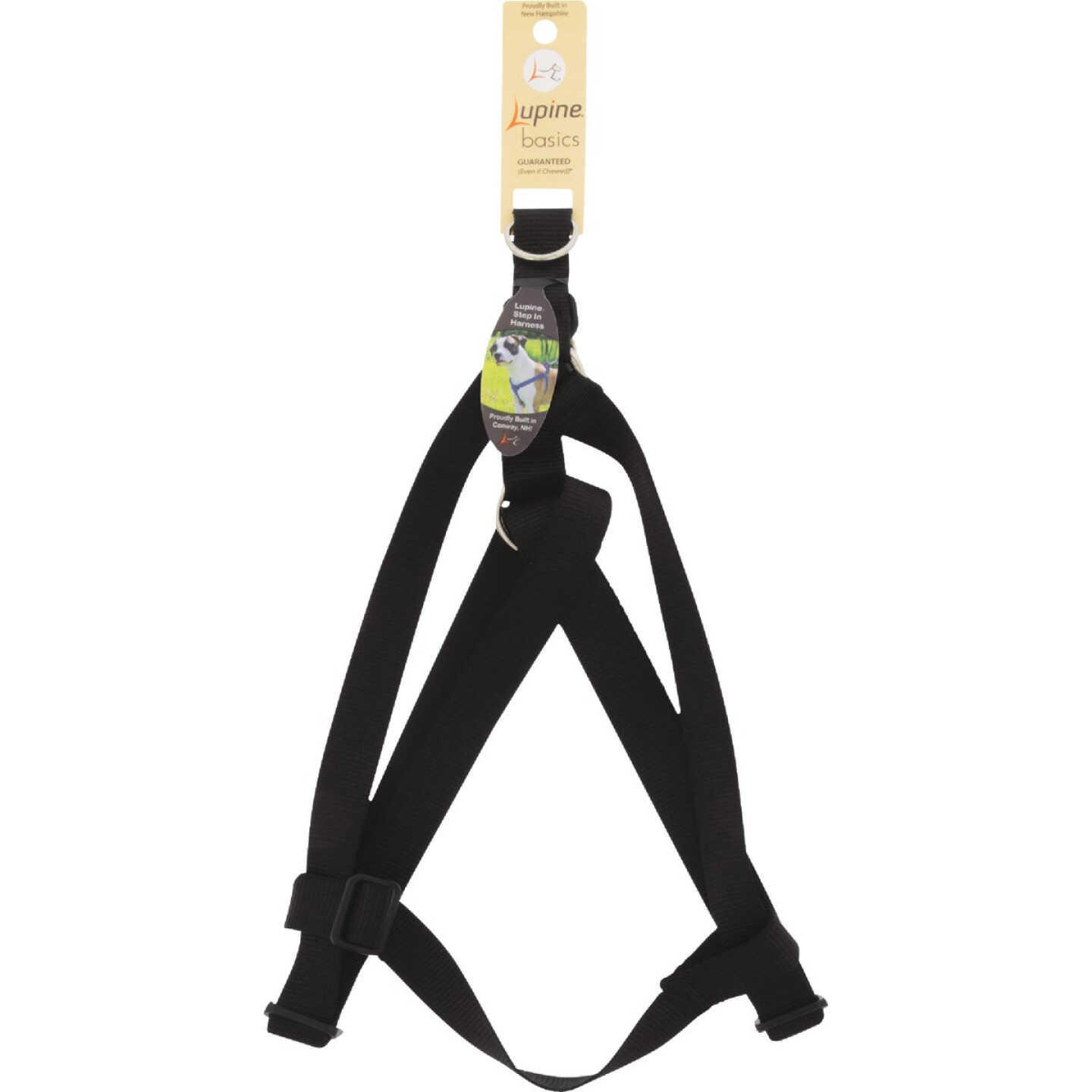 Lupine 1 In. Traditional Solid Black 24 to 38 In. Step-In Dog Harness Image 1