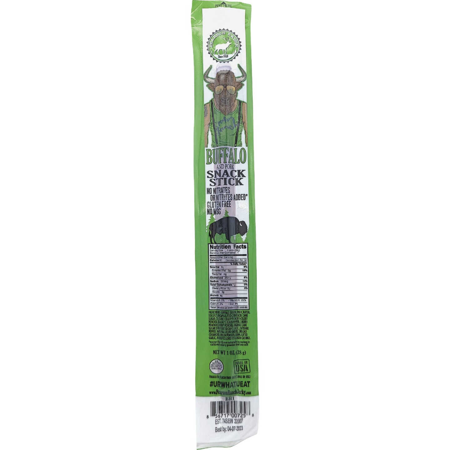 Pearson Ranch Jerky 1 Oz. Buffalo Snack Stick Image 1