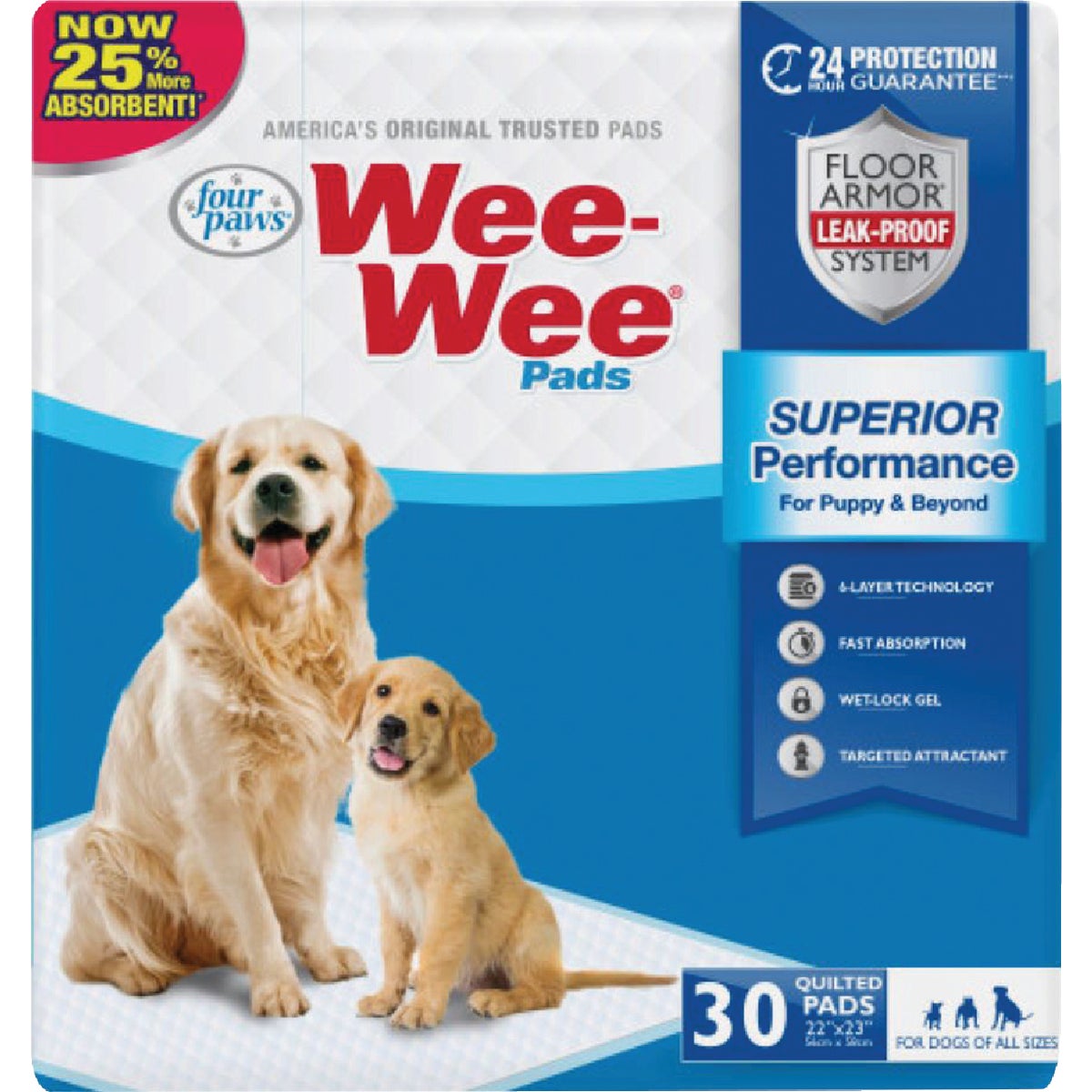 Four Paws Wee-Wee 22 In. x 22 In. Puppy Training Pads (30-Pack)