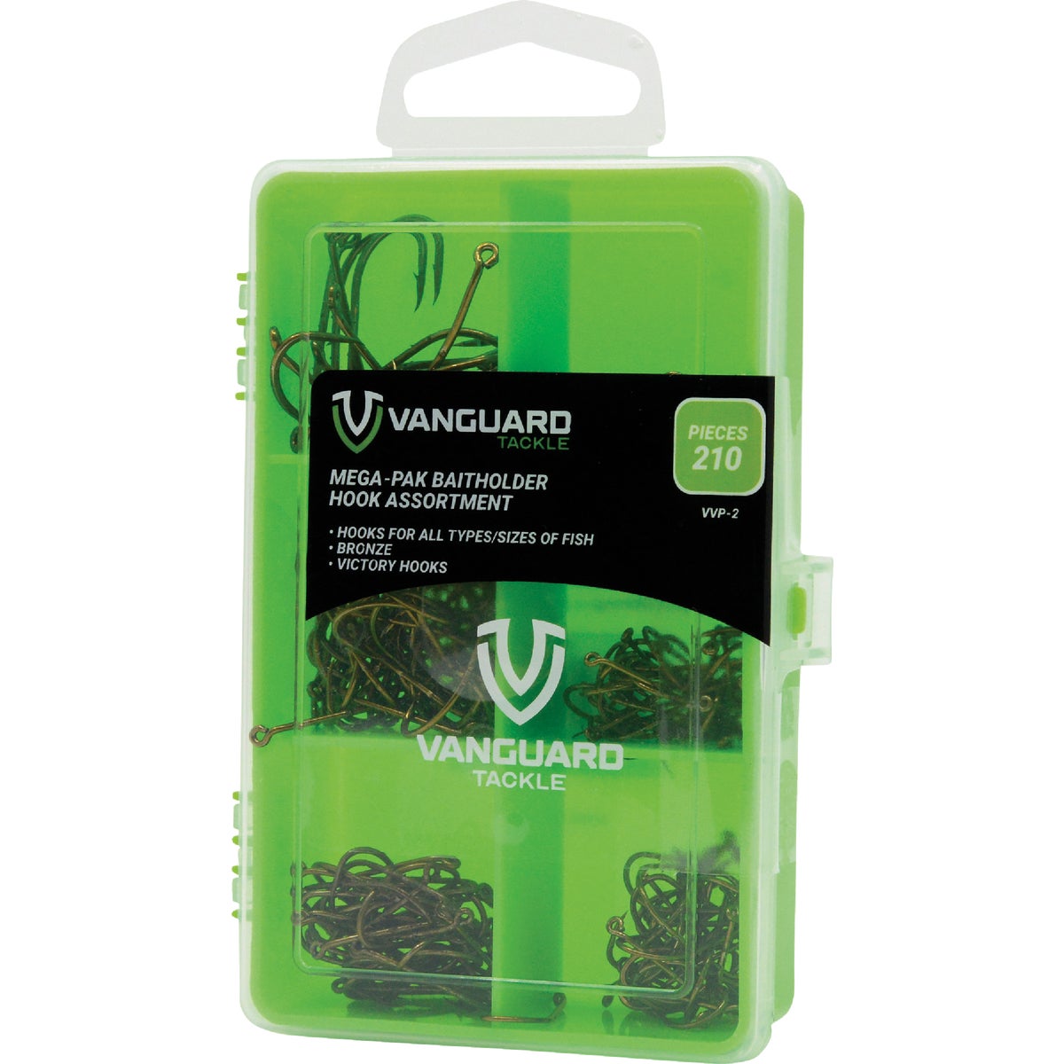 Vanguard 210-Piece Value Pack Assorted Bait Fishing Hook Kit