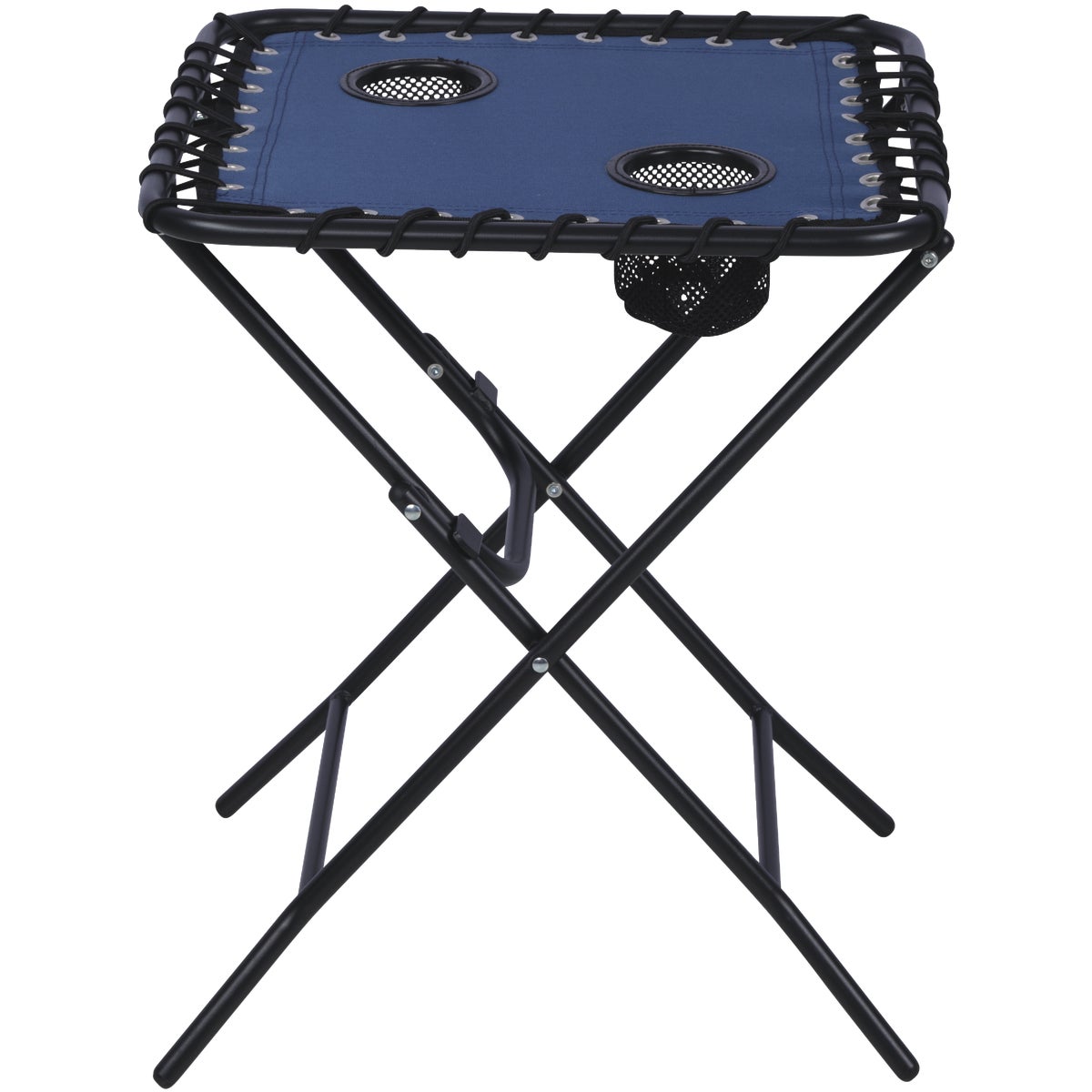 Outdoor Expressions Blue 18 In. Square Steel Folding Side Table Image 7