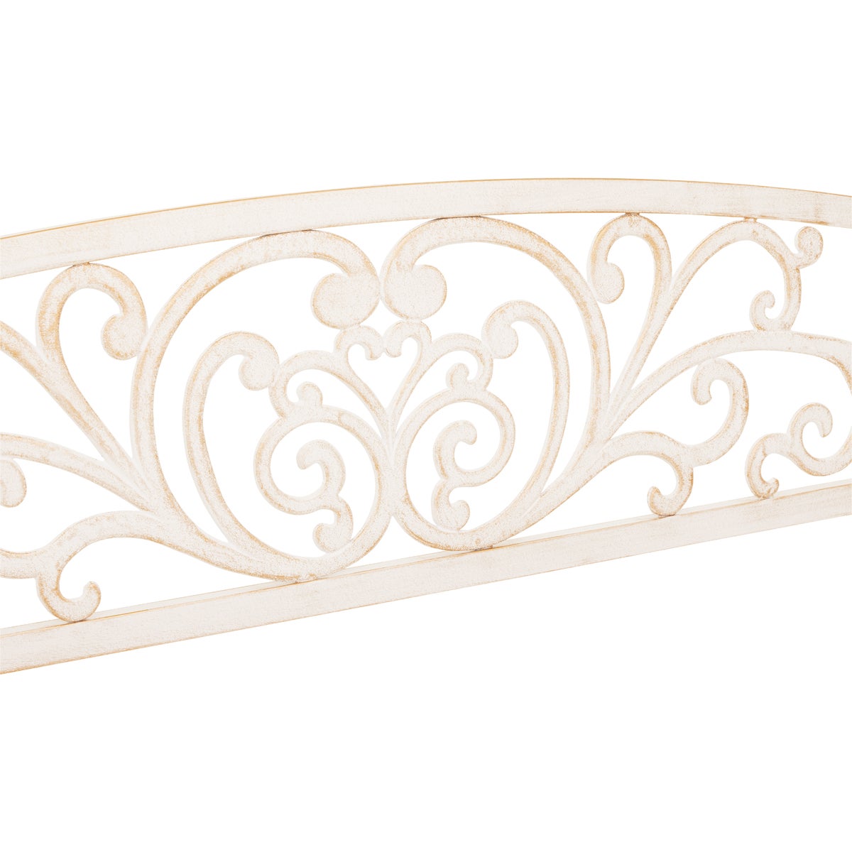 Outdoor Expressions 50 In. White Steel Bench with Scroll Design Image 5