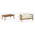Linon Cape May Acacia Wood Loveseat & Table Chat Set Image 2