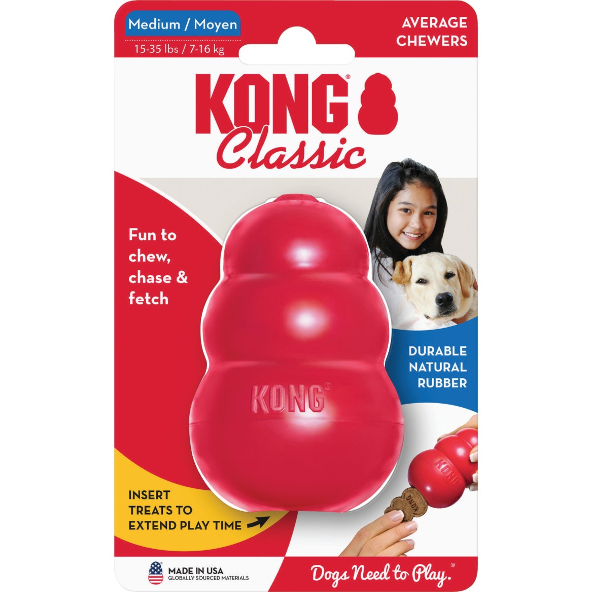 Kong Classic Dog Chew Toy, 15 to 35 Lb. Image 6