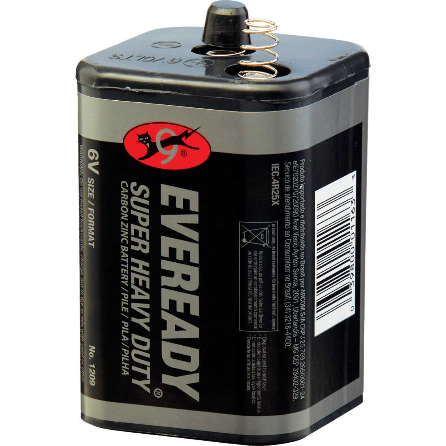 Eveready Super Heavy-Duty 6V Spring Terminal Carbon Zinc Lantern Battery Image 4