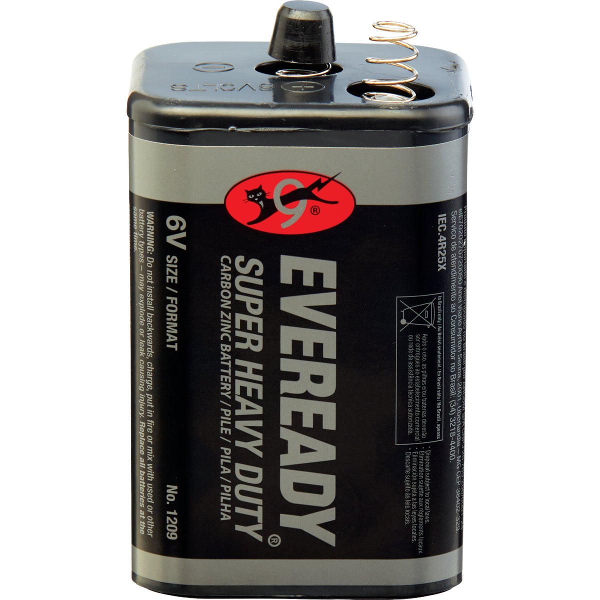 Eveready Super Heavy-Duty 6V Spring Terminal Carbon Zinc Lantern Battery Image 3