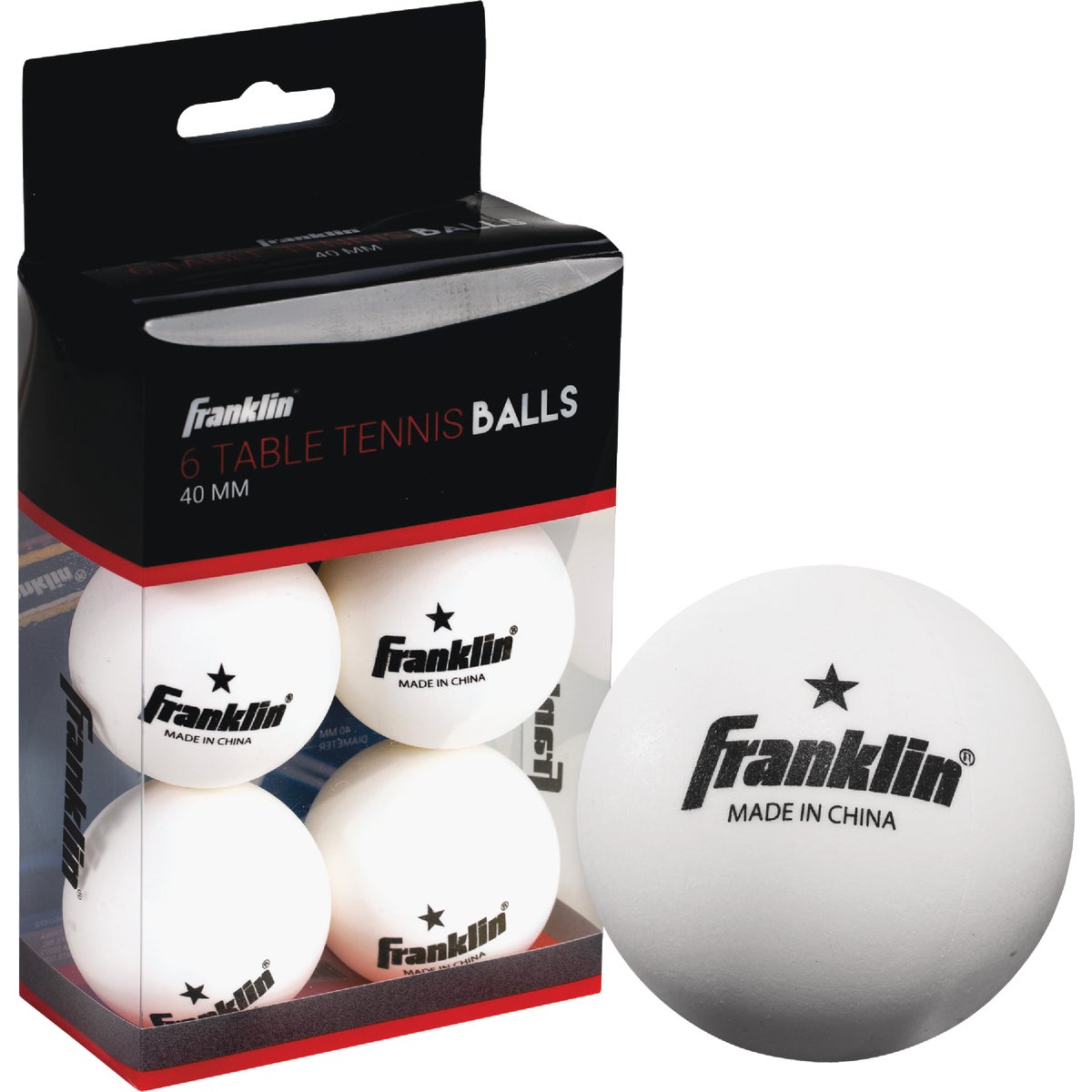 Franklin White Table Tennis Ball (6-Pack)