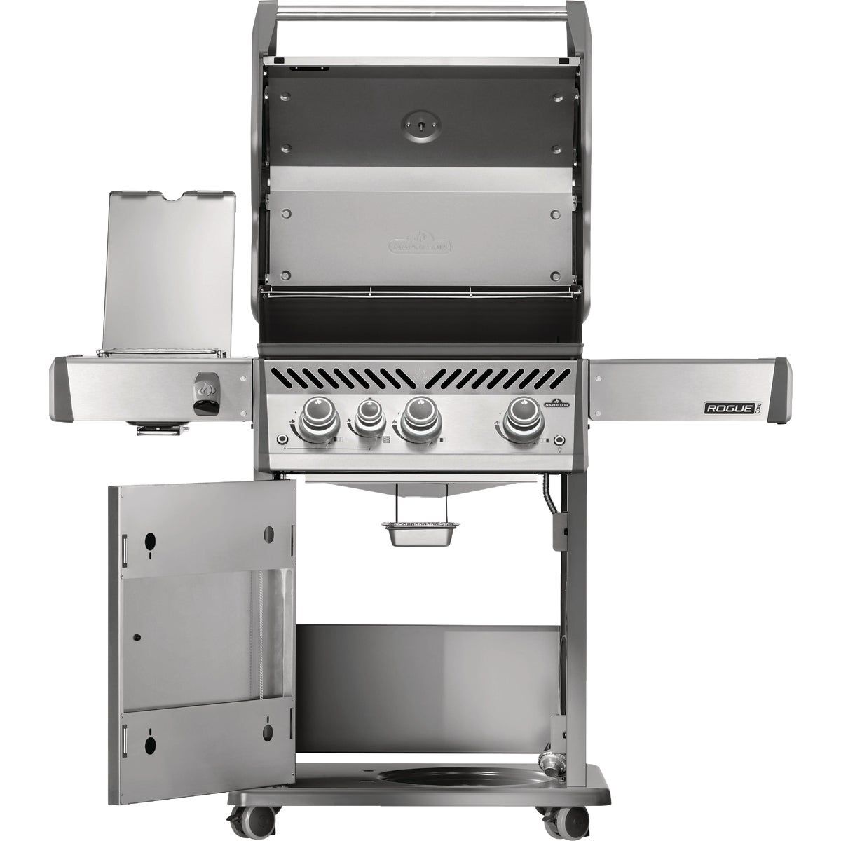 Napoleon Rogue Pro 425 3-Burner Natural Gas Grill with Infrared Side Burner, Stainless Steel Image 2