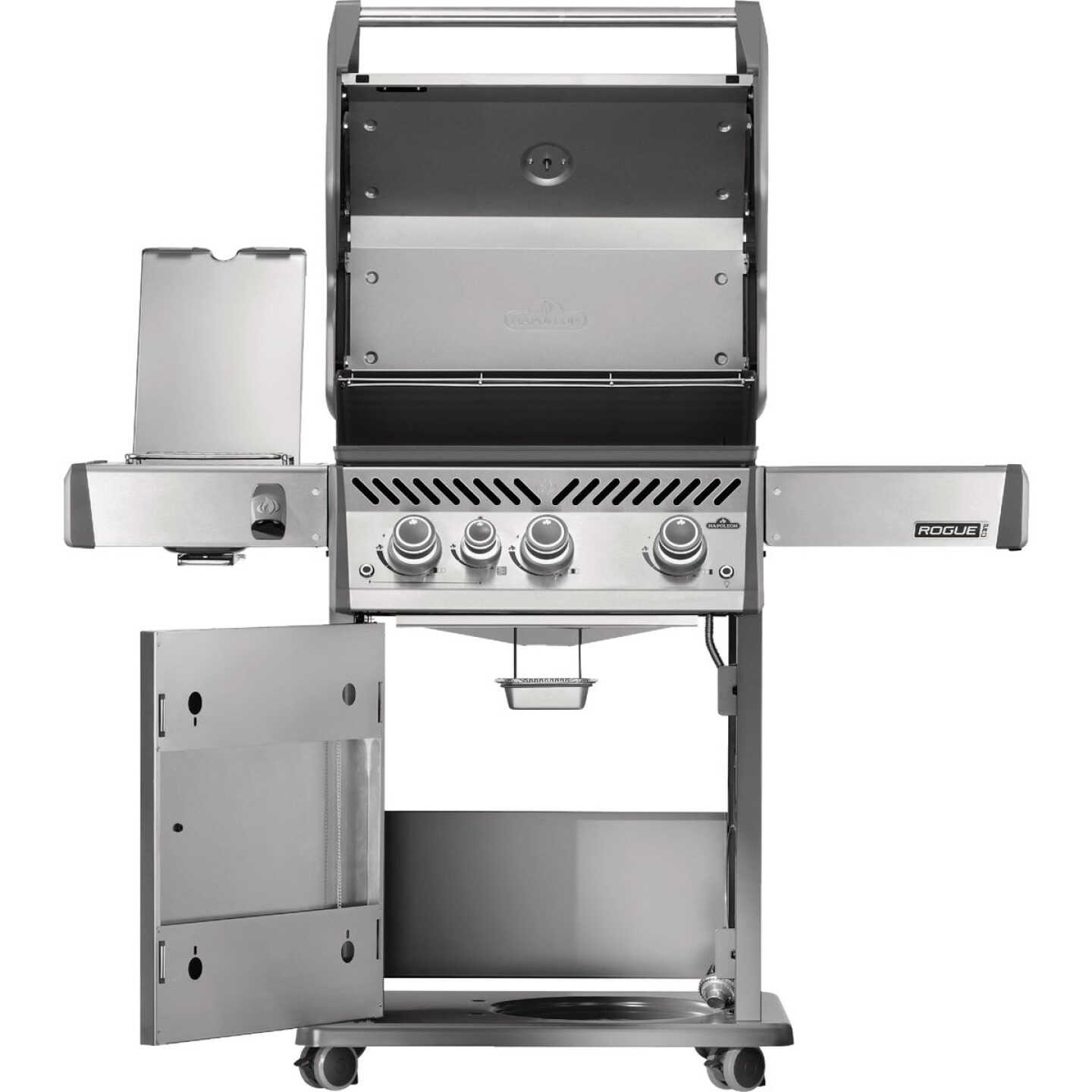 Napoleon Rogue Pro 425 3-Burner Natural Gas Grill with Infrared Side Burner, Stainless Steel Image 2