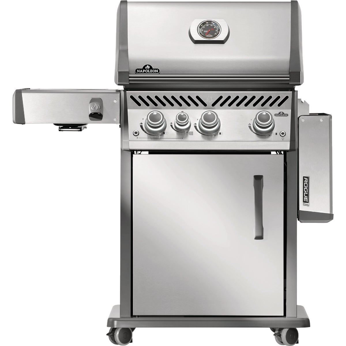 Napoleon Rogue Pro 425 3-Burner Natural Gas Grill with Infrared Side Burner, Stainless Steel Image 3