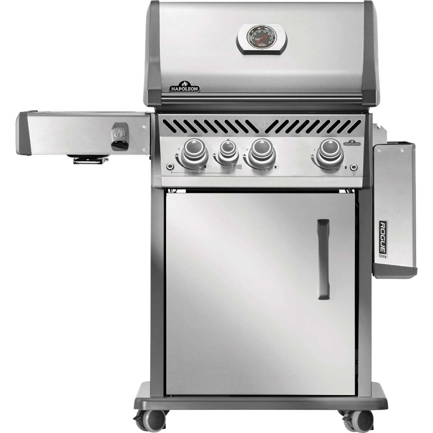 Napoleon Rogue Pro 425 3-Burner Natural Gas Grill with Infrared Side Burner, Stainless Steel Image 3