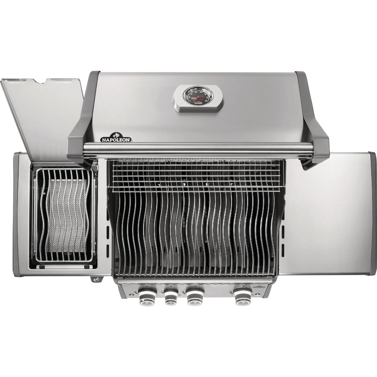 Napoleon Rogue Pro 425 3-Burner Natural Gas Grill with Infrared Side Burner, Stainless Steel Image 5