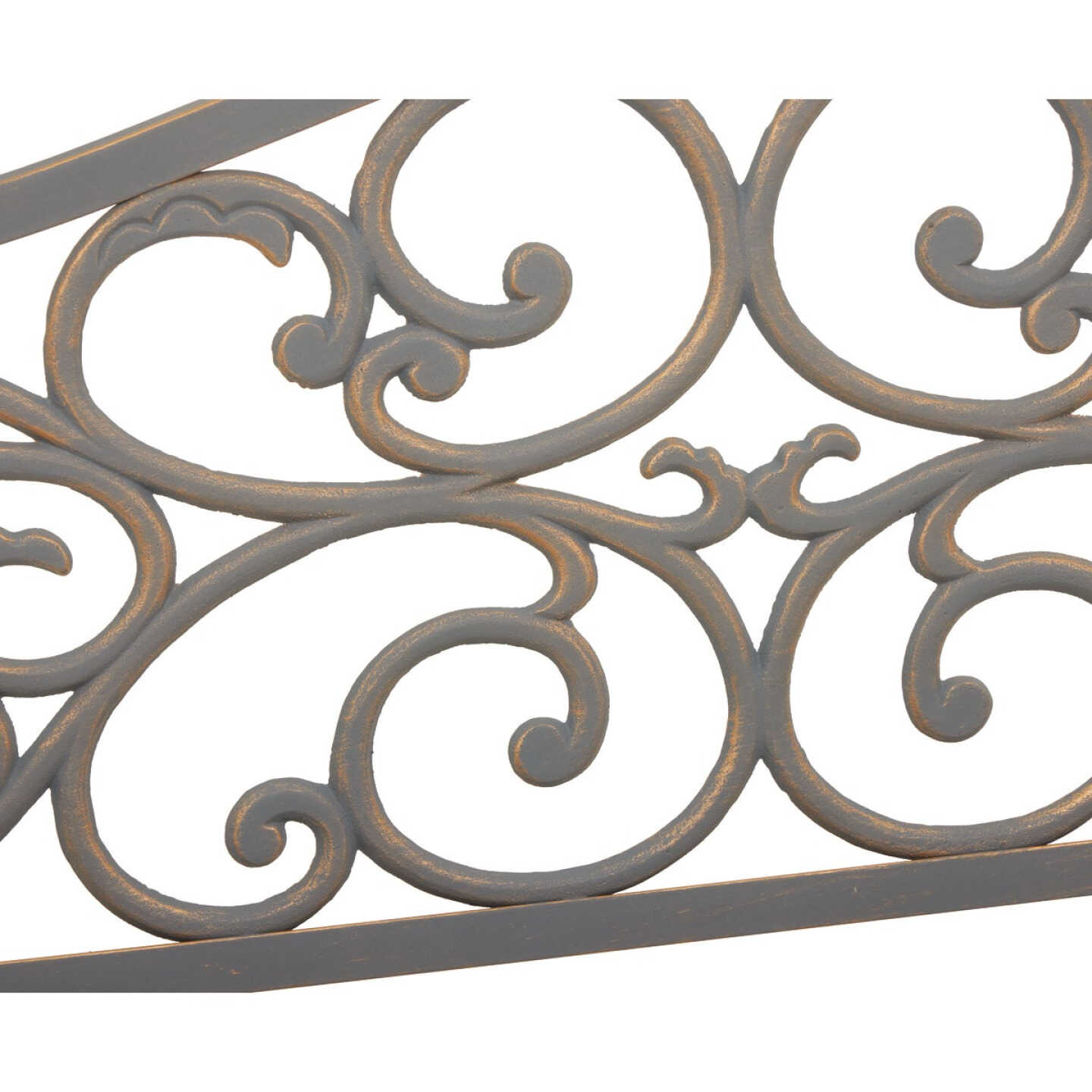 Outdoor Expressions 50 In. Gray Steel Bench with Scroll Design Image 3