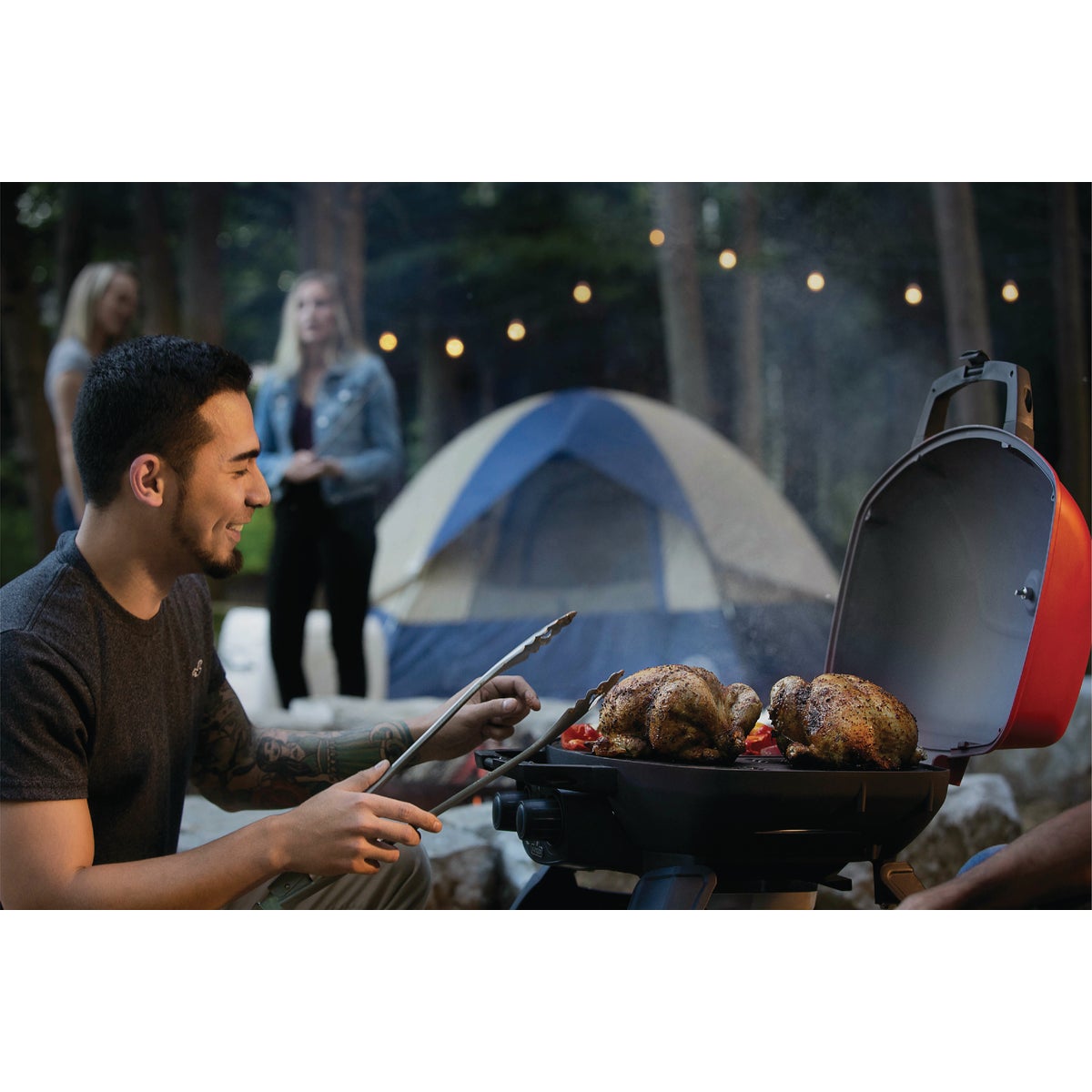 Napoleon TravelQ 285 Portable Propane Gas Grill with Griddle, Red Image 2