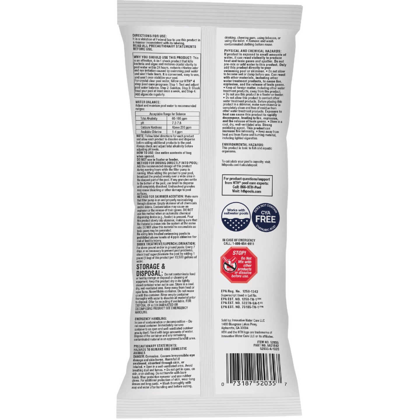 HTH Pool Care 1 Lb. Shock Advanced Granule Image 2