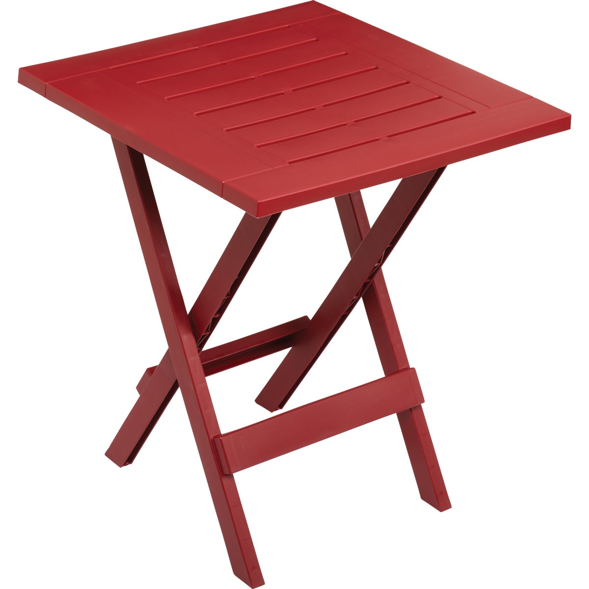 Gracious Living Quick-Fold 17 In. Square Crimson Red Folding Side Table Image 1