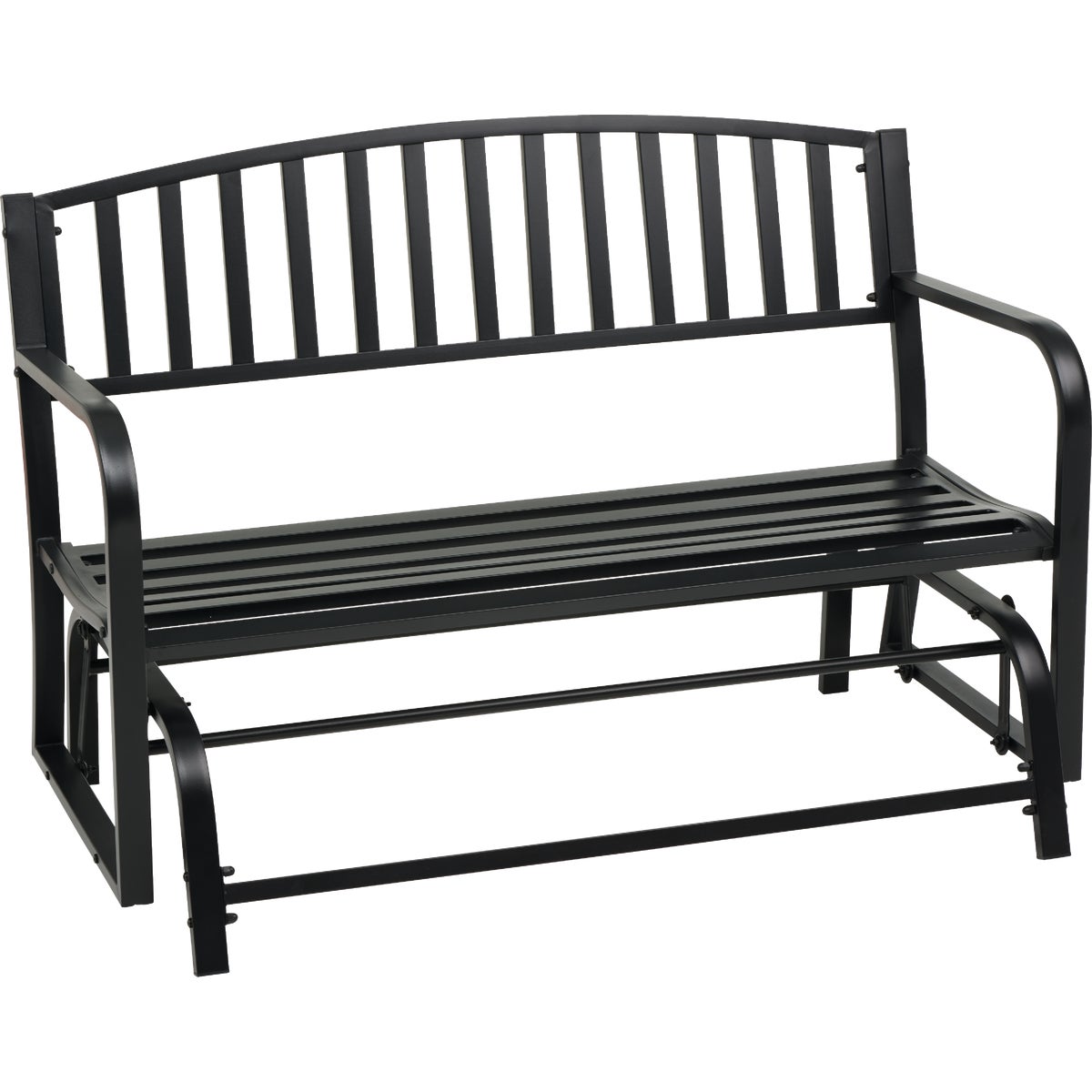 Outdoor Expressions Black Metal 50 In. Patio Glider