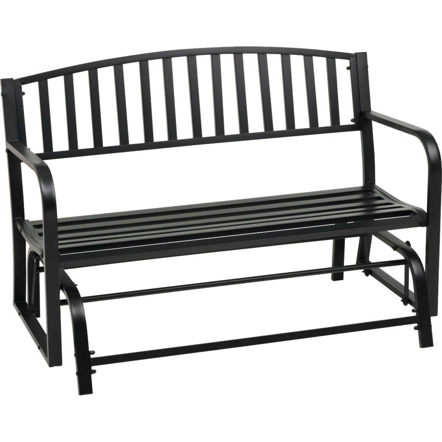 Outdoor Expressions Black Metal 50 In. Patio Glider Image 1