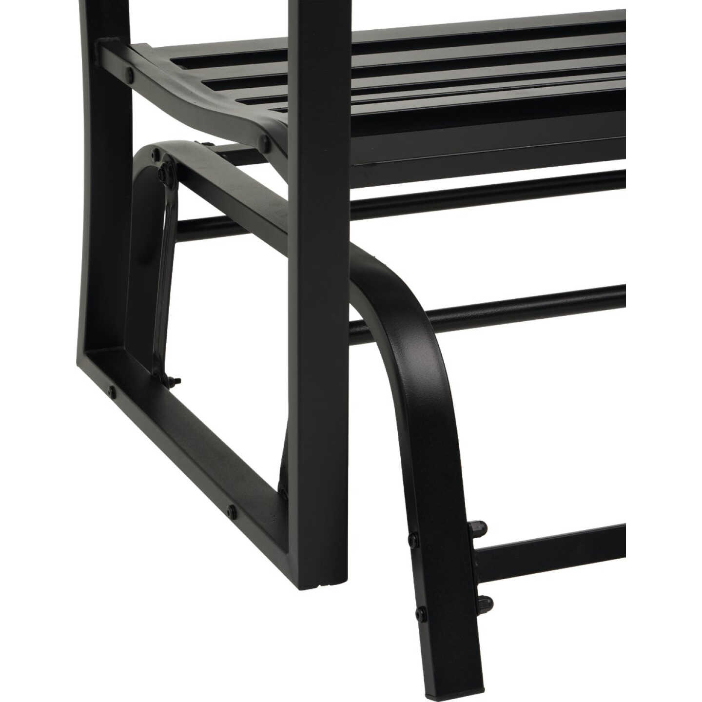 Outdoor Expressions Black Metal 50 In. Patio Glider Image 2