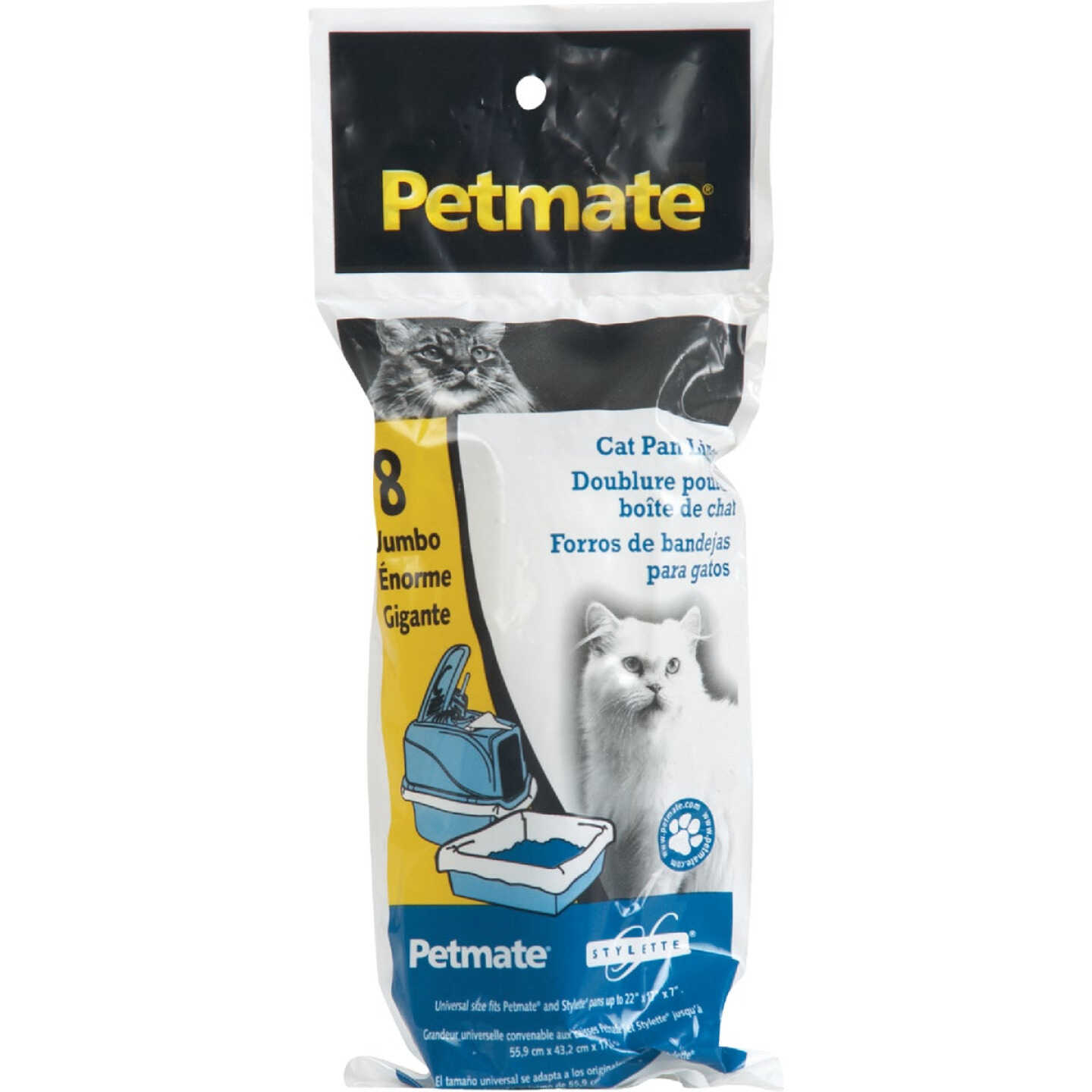 Petmate Disposable Jumbo Cat Litter Pan Liner, 8-Count Image 1